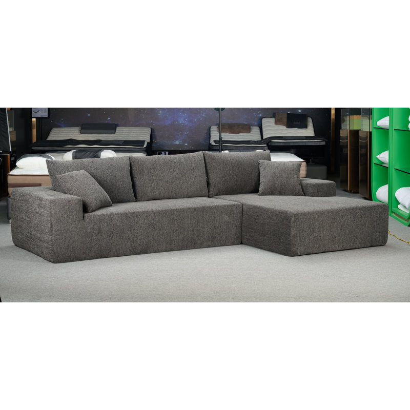 Lorett 2 Piece Upholstered Sectional Dark Blue